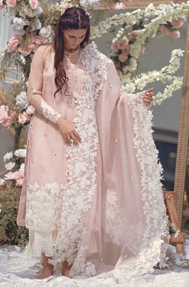 ZS-90 Unstitched Lawn Embroided 3pc With Organza Embroidered Dupatta