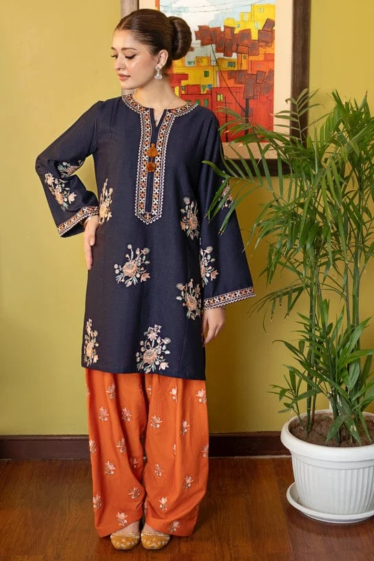 FL-945 Unstitched Fully Embroided Lawn 2 Piece Suit