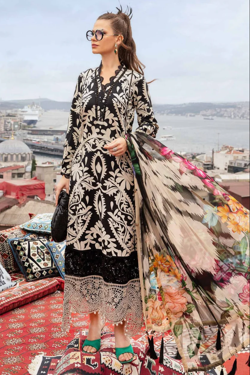 BQ-40 Digital Printed Khaddar Suit 3pc with Khaddar Digital Printed Dupatta & Embroidered Patches (Copy) (Copy) (Copy) (Copy)