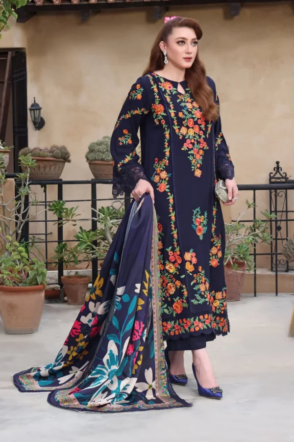 ZB-18 Lawn Embroidered 3pc Suit With Cotton Lawn Digital Printed Dupatta