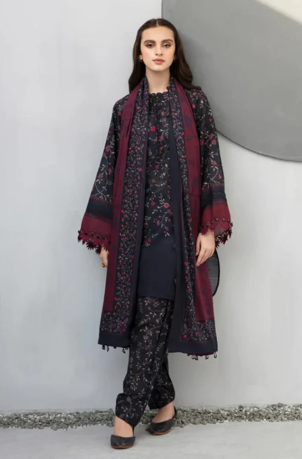 BQ-406 Digital Printed Khaddar 3Pc Suit With Digital Printed Khaddar Dupatta