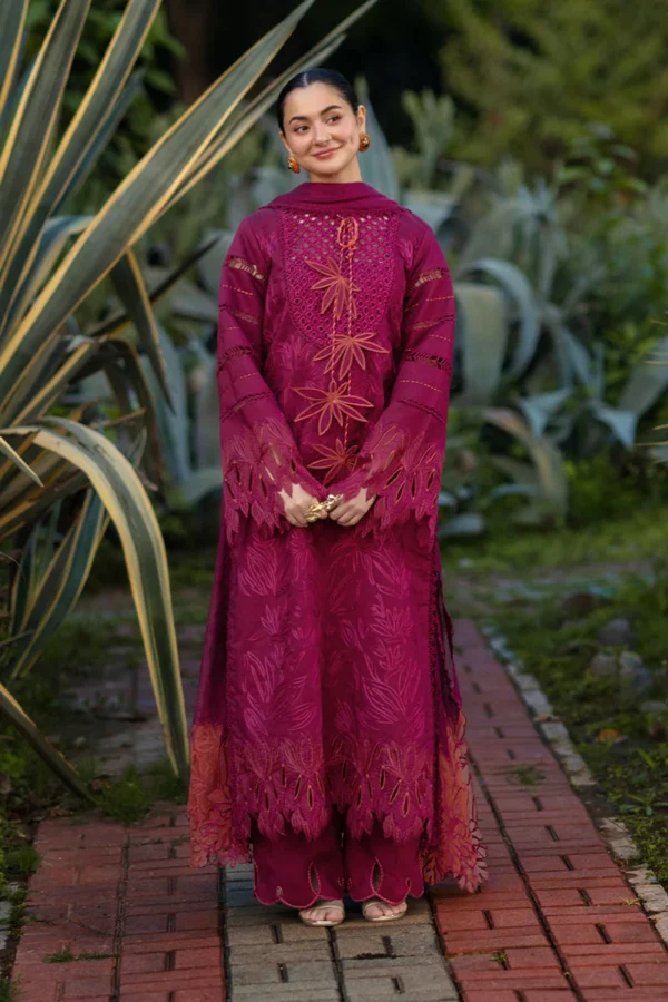 RR-2810 Lawn Unstitched Chicken Kari Embroidered Shirt With Printed Organza Dupatta (4 Sides Lace)