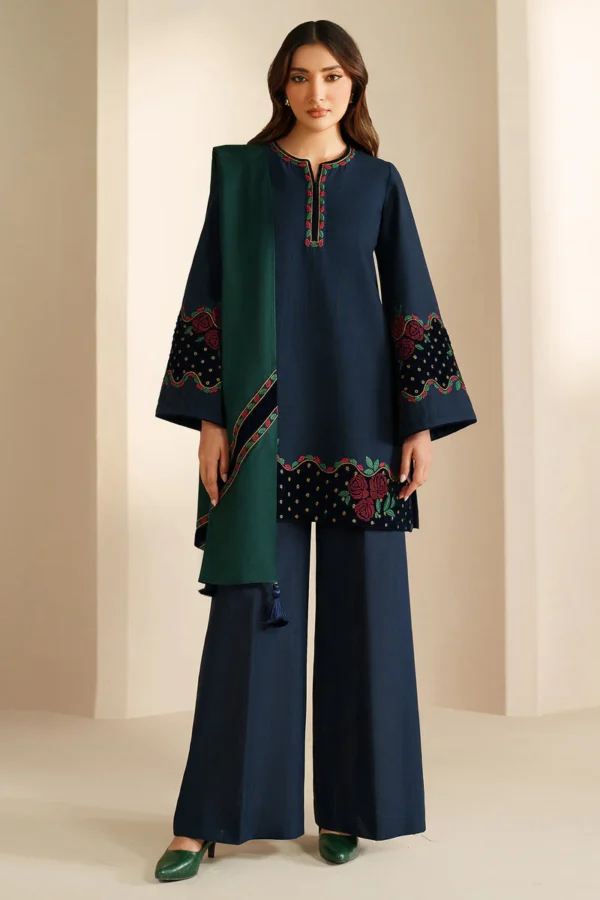 SP-155 Unstitched Fully Embroidered Dhanak Fabric
