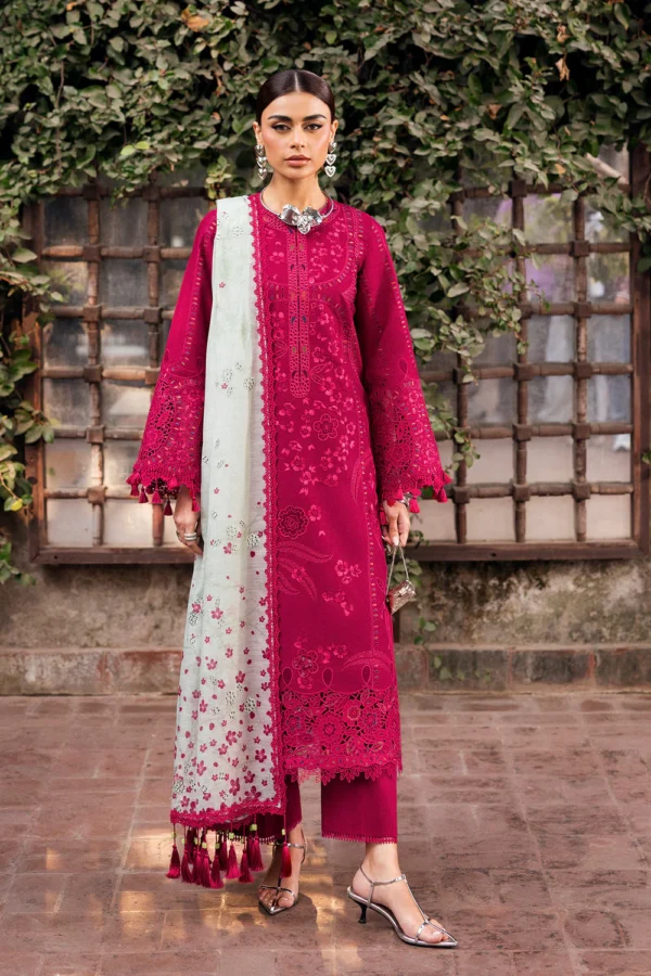 JZ-2760 Lawn Unstitched Luxury Embroidered Shirt With Printed Monar Dupatta