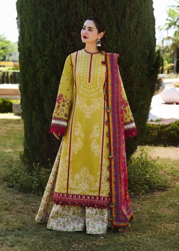 Unstitched Heavy Embroidered Dhanak Suit ( Printed Woolen Shawl